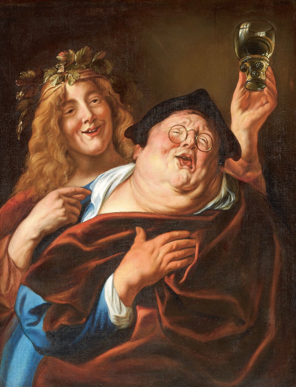 Bacchus og en tilhænger, efter 1645. af Jacob Jordaens