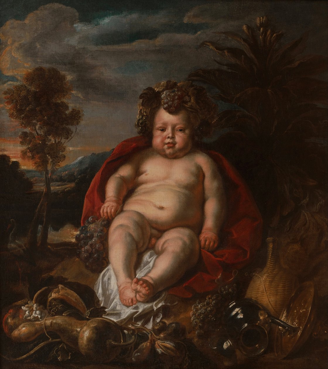Bacchus som barn - Jordaens, Jacob (1593-1678) - ca. 1640 - Olie på lærred - 121x106 - Wilanow Palace Museum af Jacob Jordaens