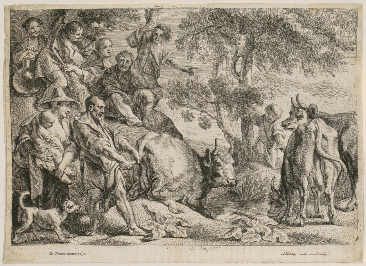 Cacus stjæler Herkules’ okse af Jacob Jordaens