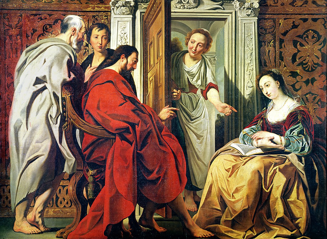 Kristus i huset af Martha og Maria af Betania af Jacob Jordaens