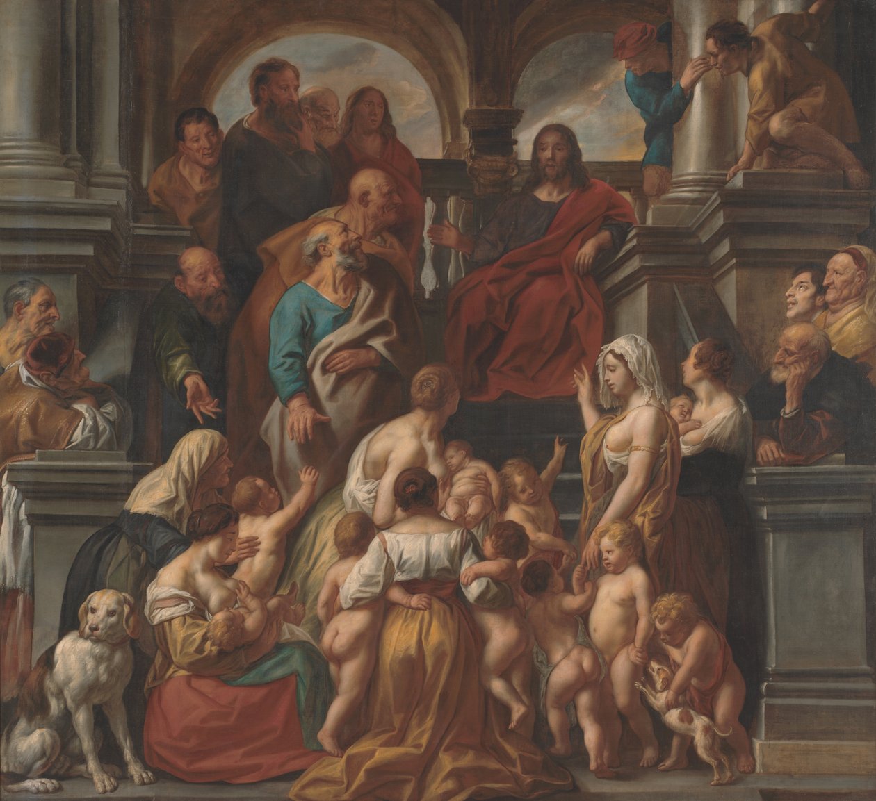 Kristus velsigner små børn. Lad små børn komme til mig af Jacob Jordaens