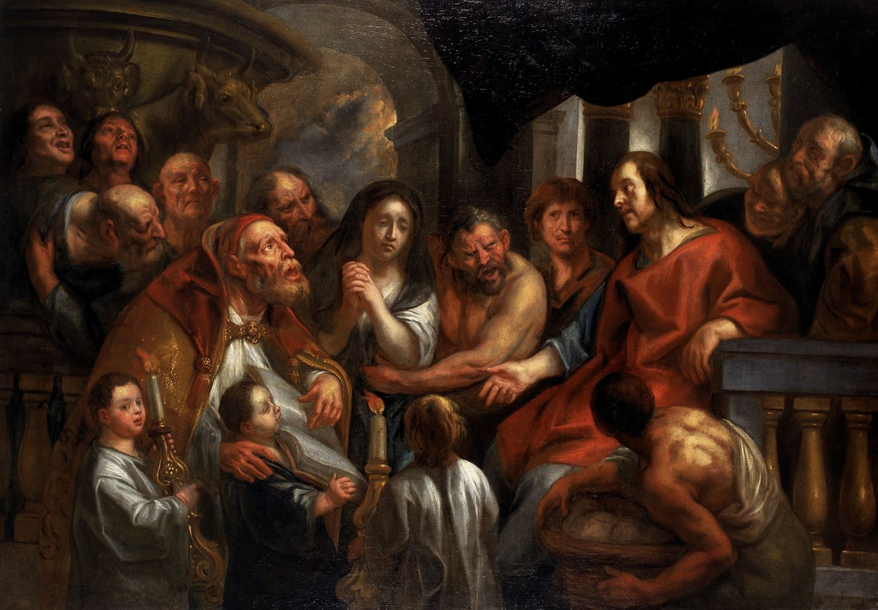 Kristus og kvinden grebet i hor af Jacob Jordaens