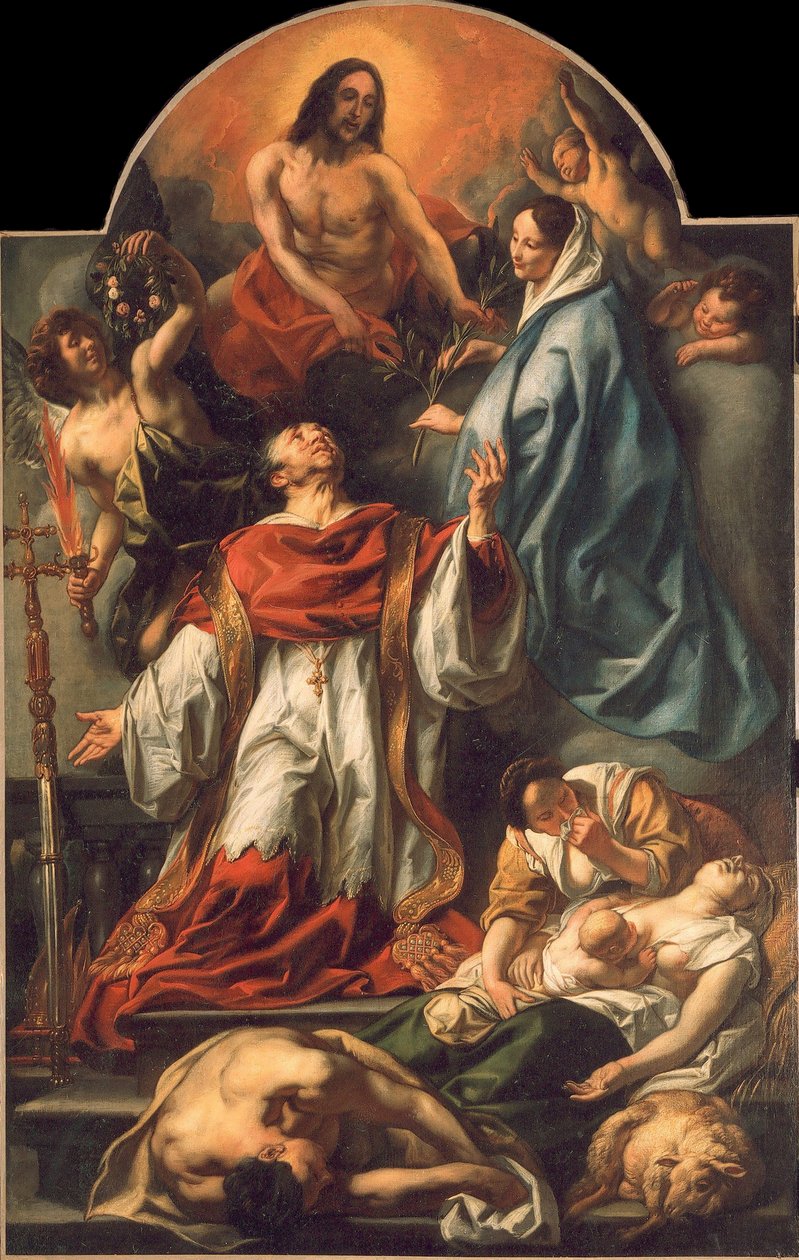 Saint Charles Borromeo blandt pestofre, 1655. af Jacob Jordaens