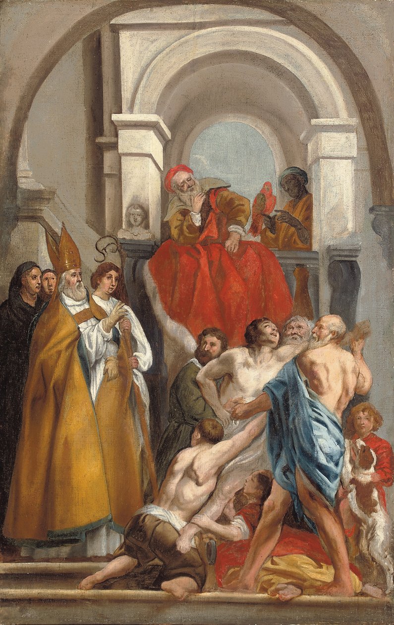 Sankt Martin helbreder en besat mand af Jacob Jordaens