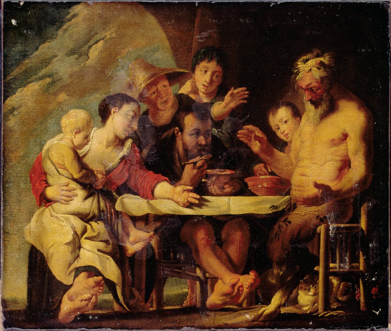 Satyr og bønder af Jacob Jordaens