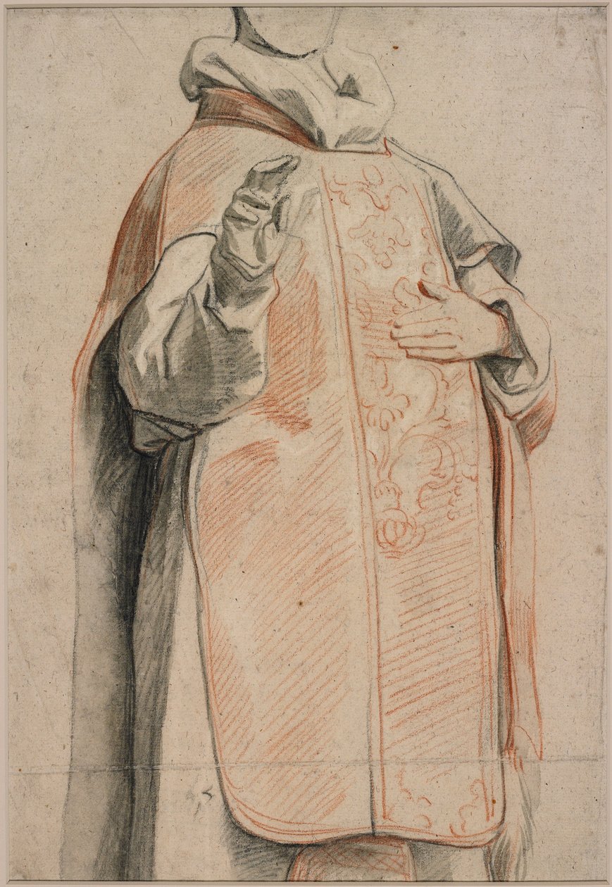 Studie af en figur i præstedragt af Jacob Jordaens