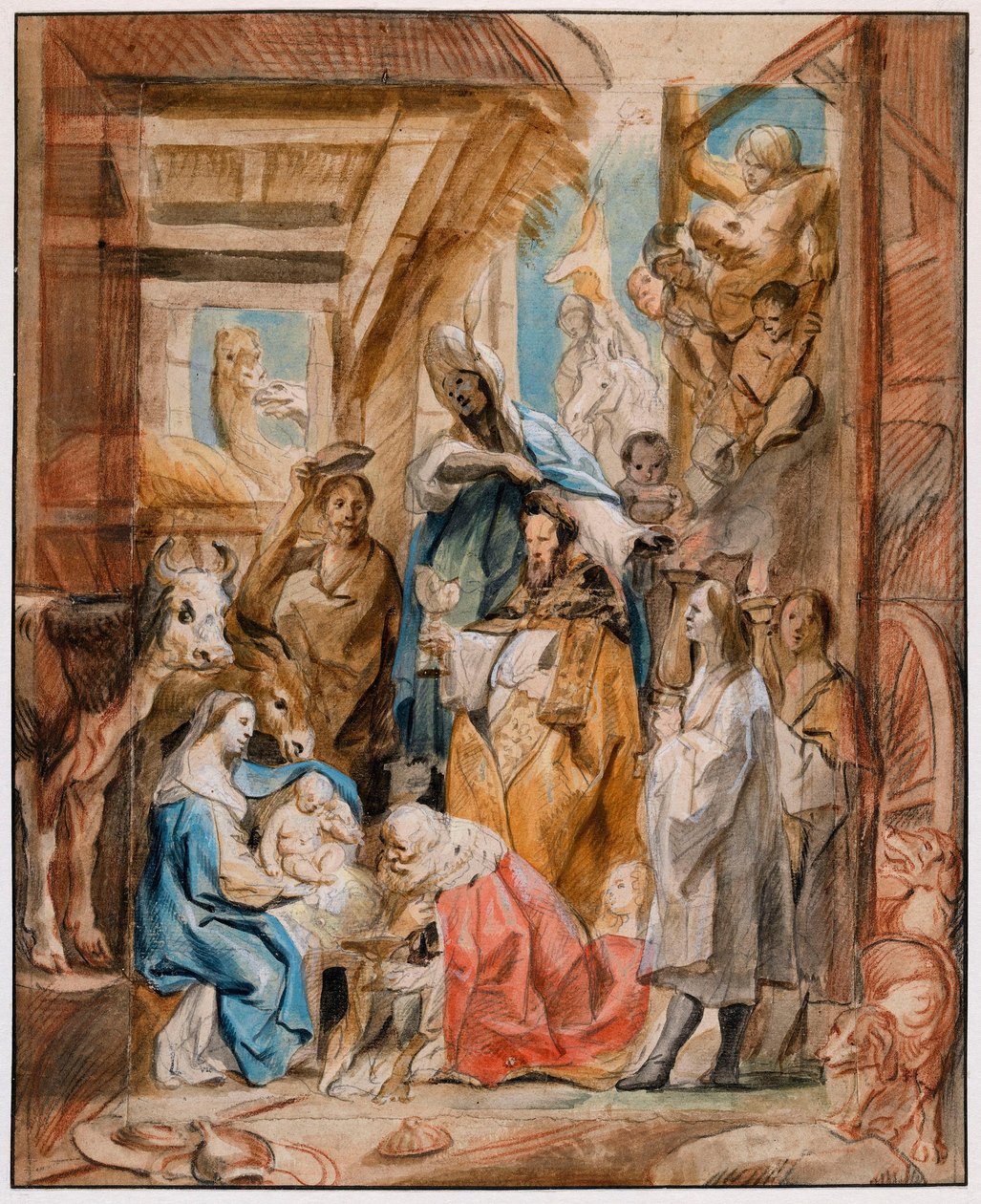 De hellige tre kongers tilbedelse af Jacob Jordaens