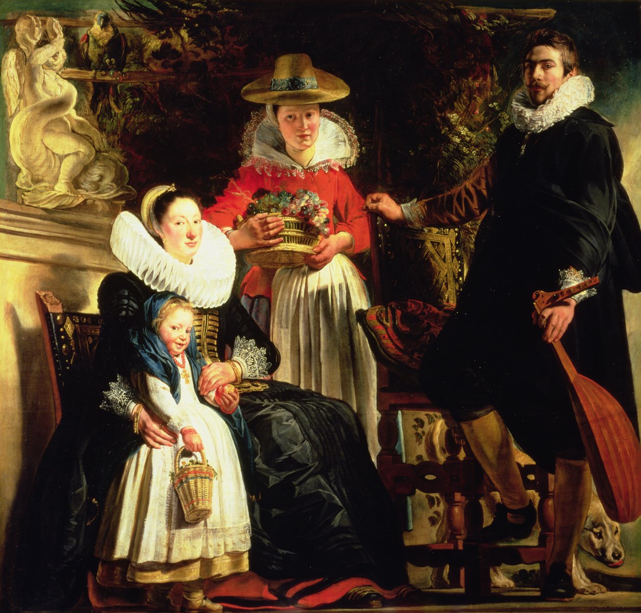 Kunstneren og hans familie i en have, ca. 1620-22 (olie på lærred) af Jacob Jordaens
