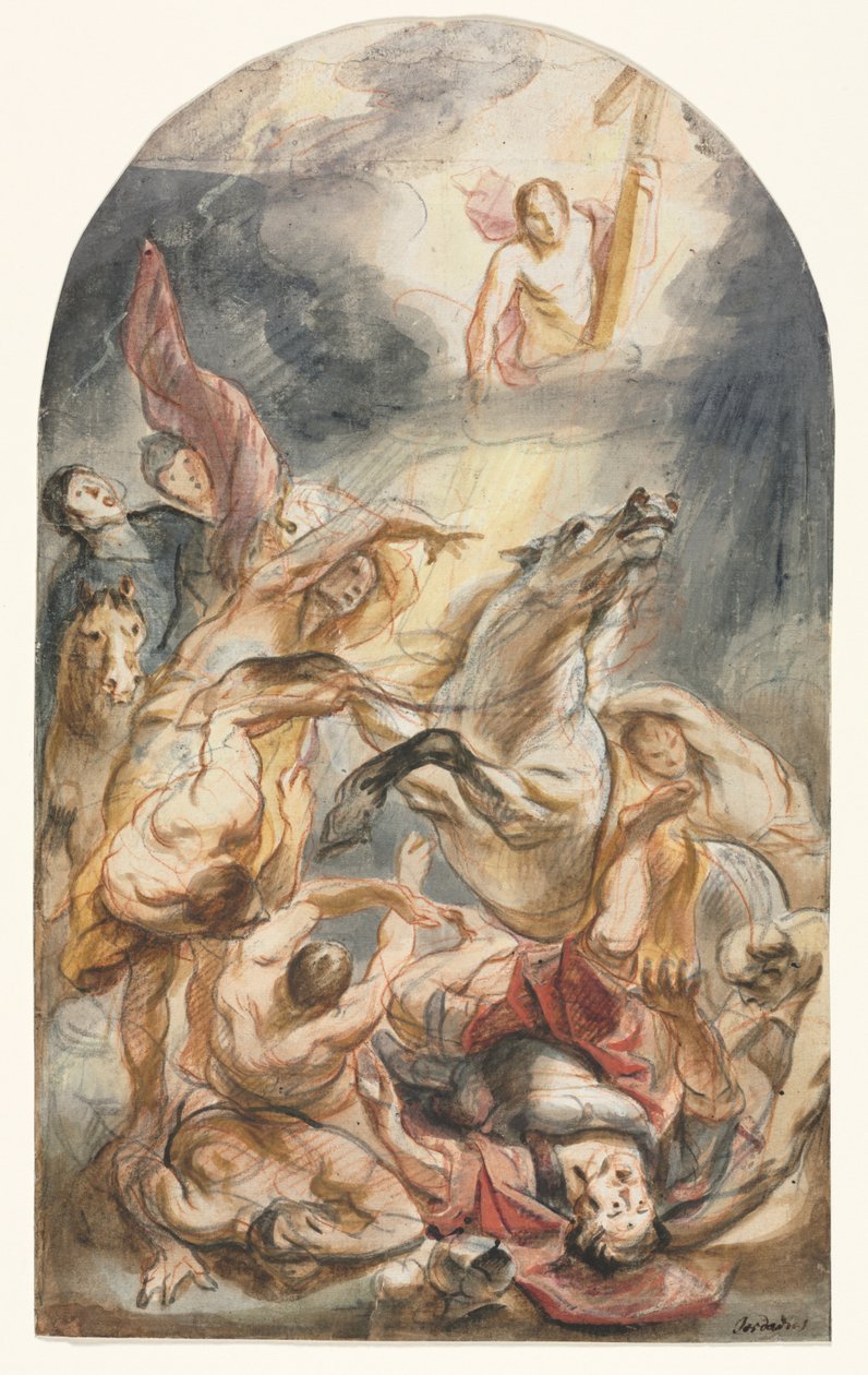 Sauls omvendelse med Kristus og korset, ca. 1645-1647. af Jacob Jordaens
