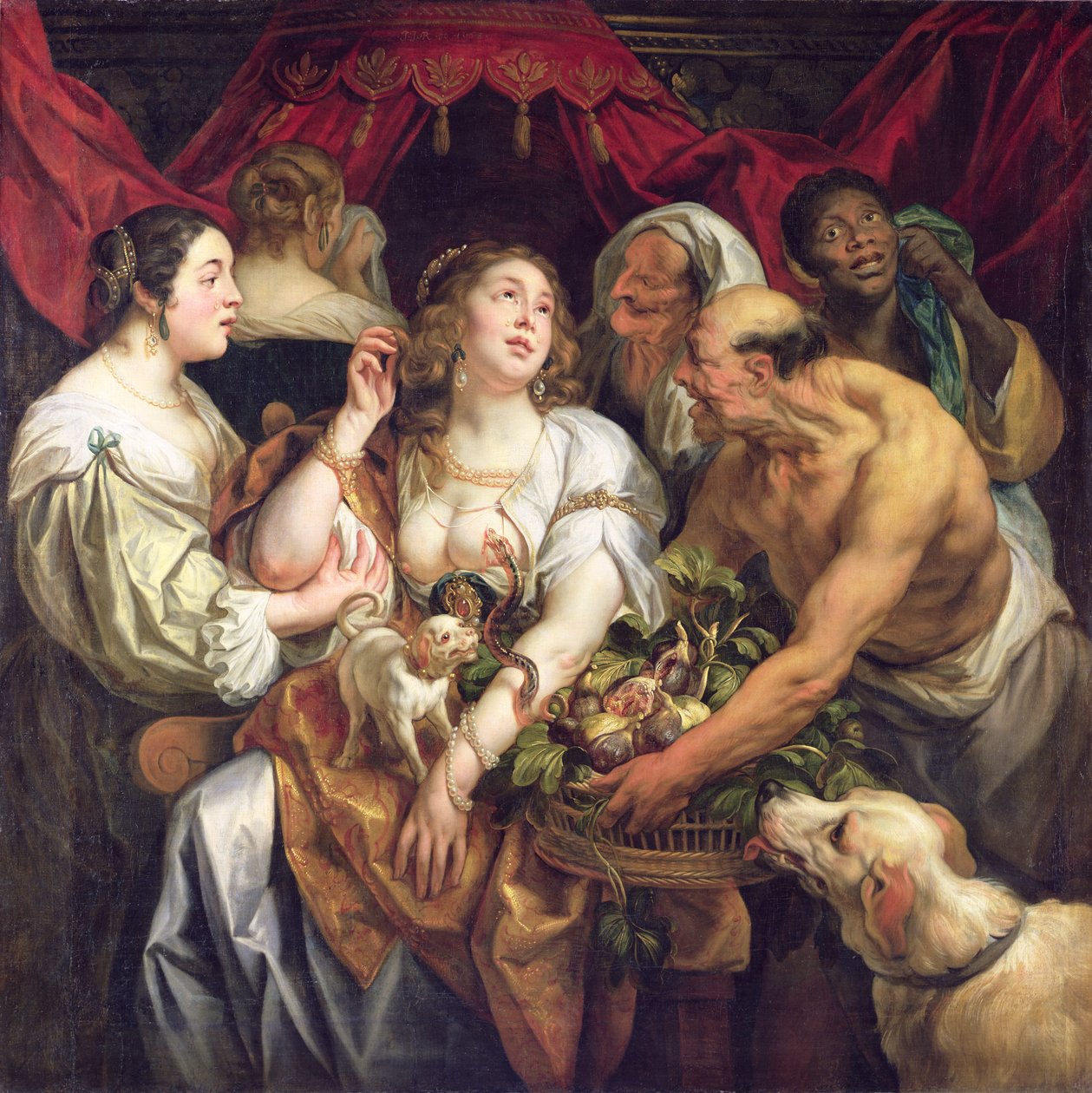 Kleopatras død (69-30 f.Kr.) af Jacob Jordaens