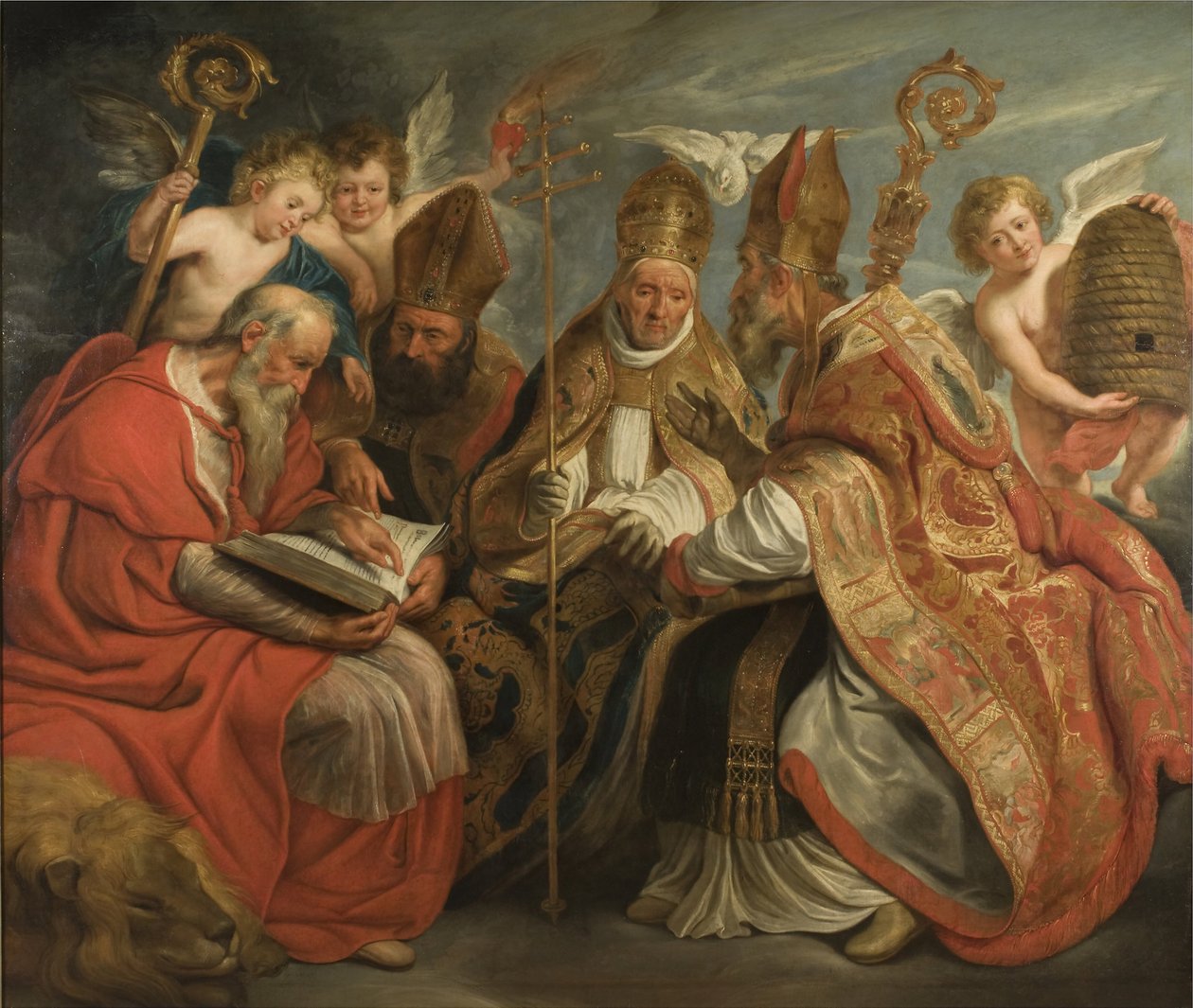 Den latinske kirkes fire kirkefædre af Jacob Jordaens