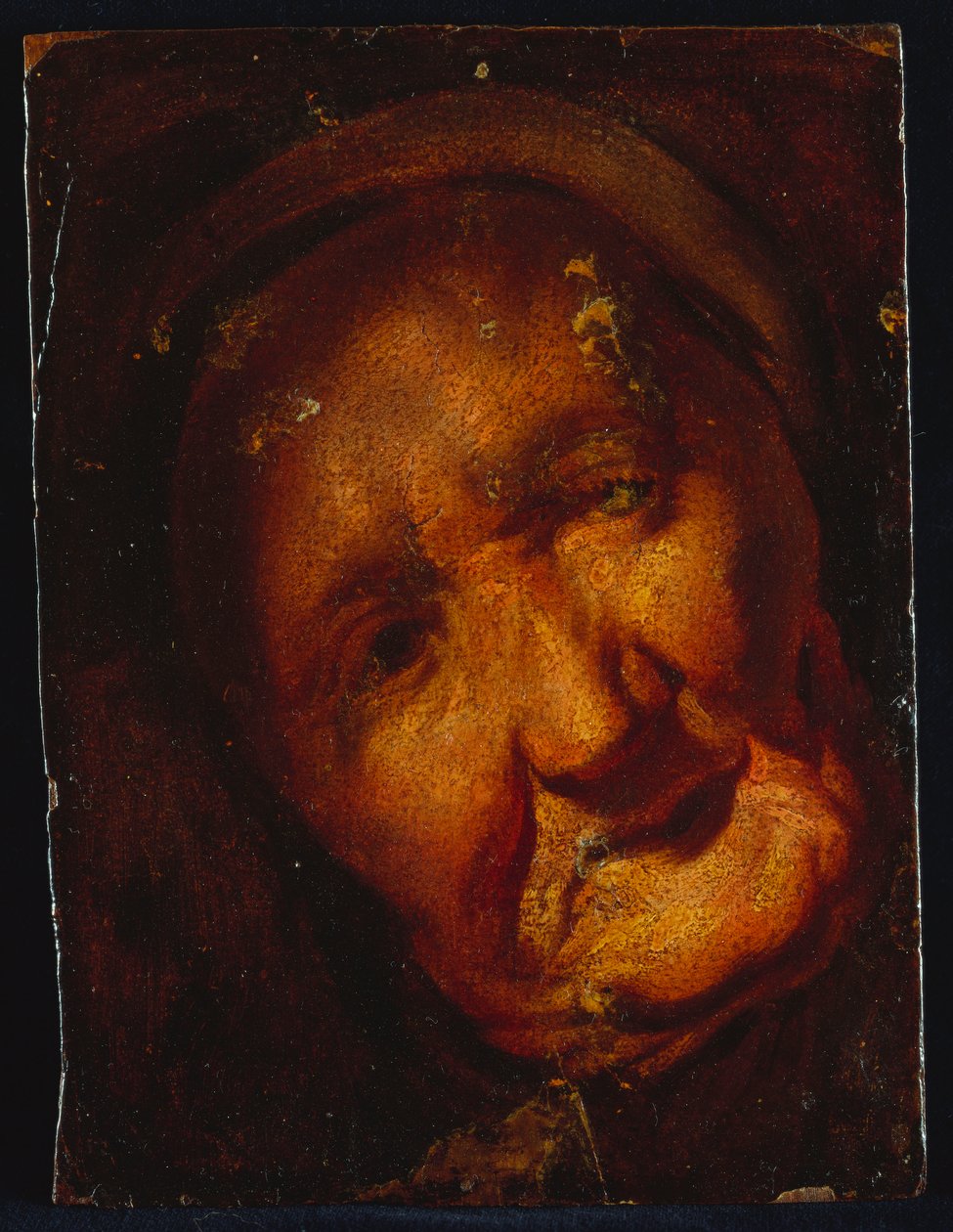 Hovedet af en gammel kvinde - en skitse af Jacob Jordaens