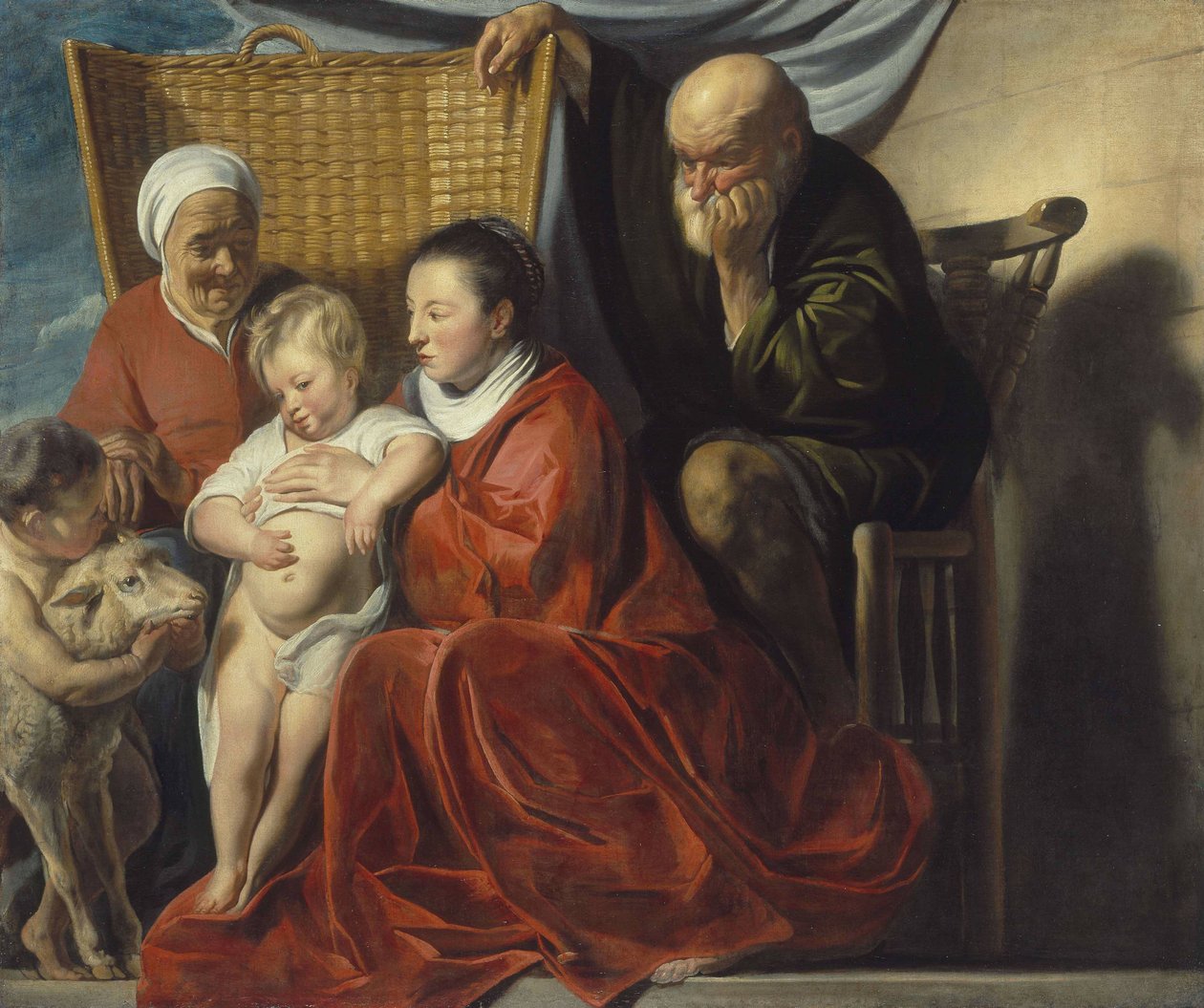 Den Hellige Familie med Anna og drengen Johannes af Jacob Jordaens