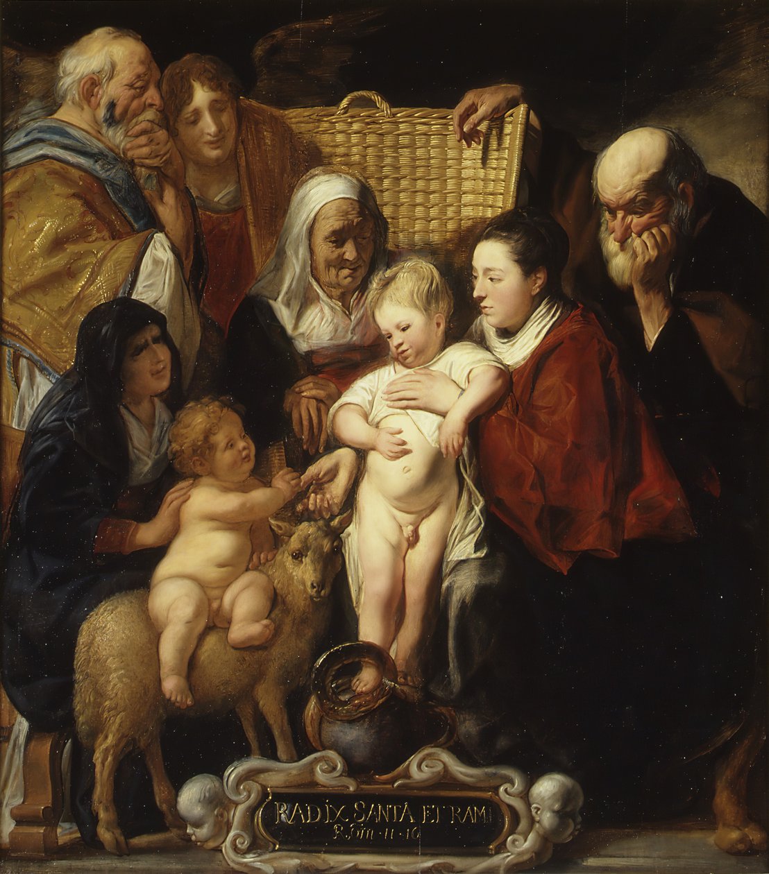 Den hellige familie med Saint Anne og den unge baptist og hans forældre, begyndelsen af 1620