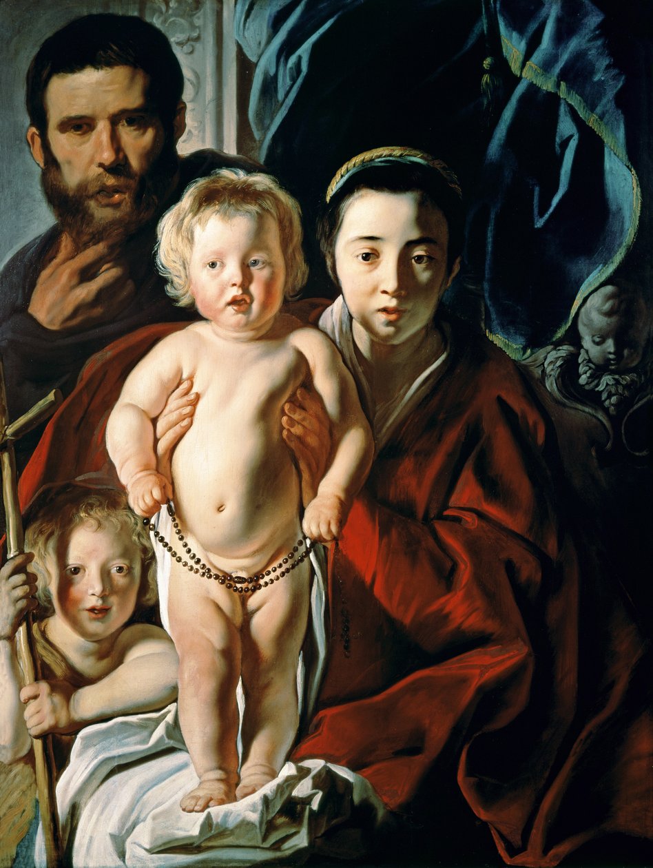Den hellige familie med Johannes Døberen, c.1620-25 af Jacob Jordaens