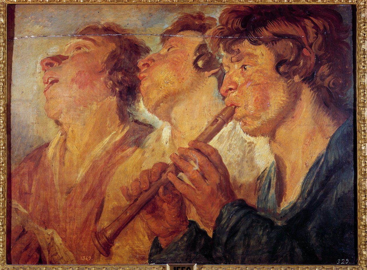 Tre rejsende musikere Maleri af Jacob Jordaens (1593-1678) (ec.flam.) 1600-tallet Madrid, Prado-museet af Jacob Jordaens