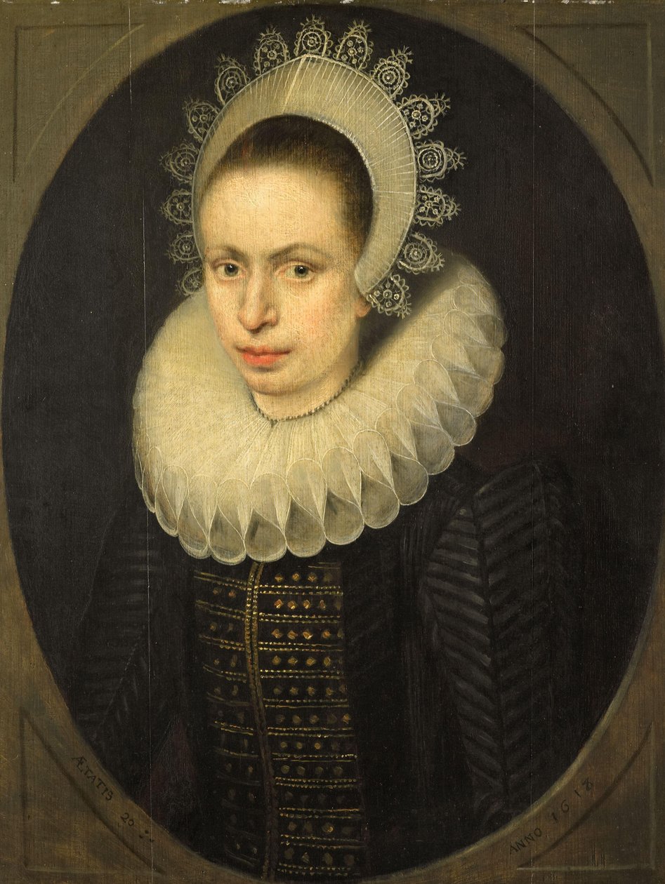 Portræt af Antoinette Walleran (1598-?) af Jacob Lambrechtsz Loncke
