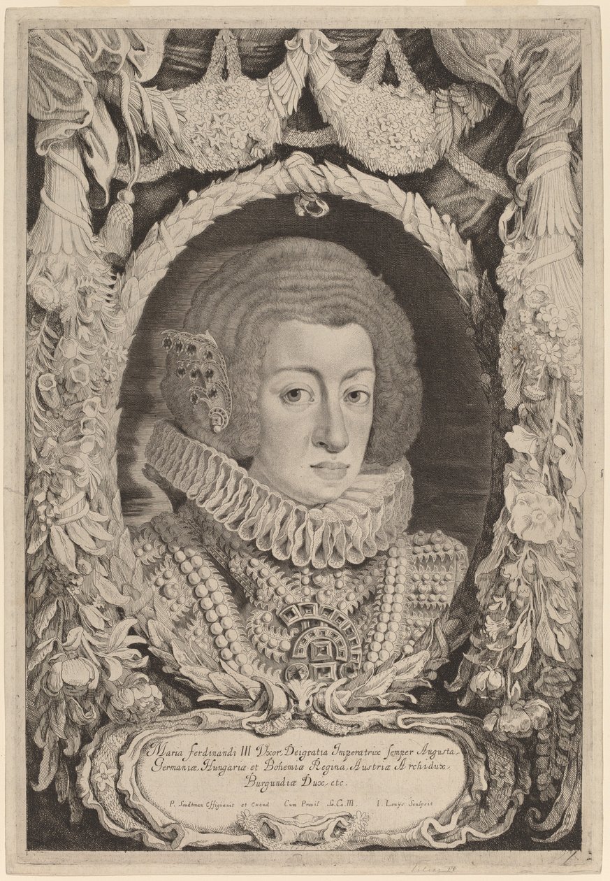 Maria Anna af Spanien af Jacob Louis after Pieter Claesz Soutman