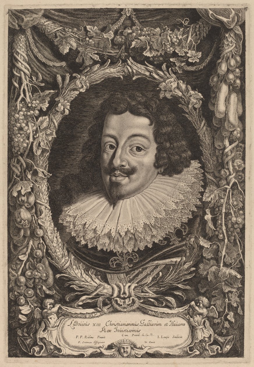 Ludvig XIII, konge af Frankrig af Jacob Louis after Sir Peter Paul Rubens