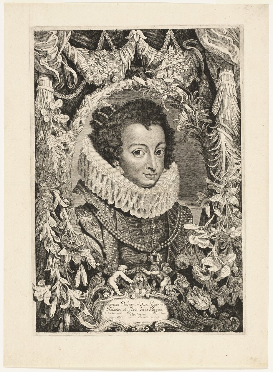 Elisabeth af Bourbon, dronning af Spanien, tavle 13 fra Duces Burgundiae (Dukes of Burgundy) af Jacob Louys