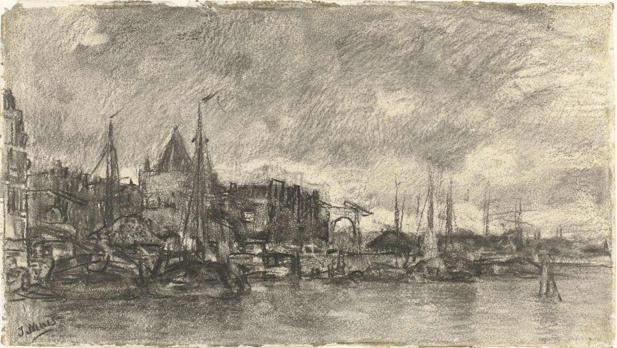 Det ydre med Schreierstoren i Amsterdam af Jacob Maris