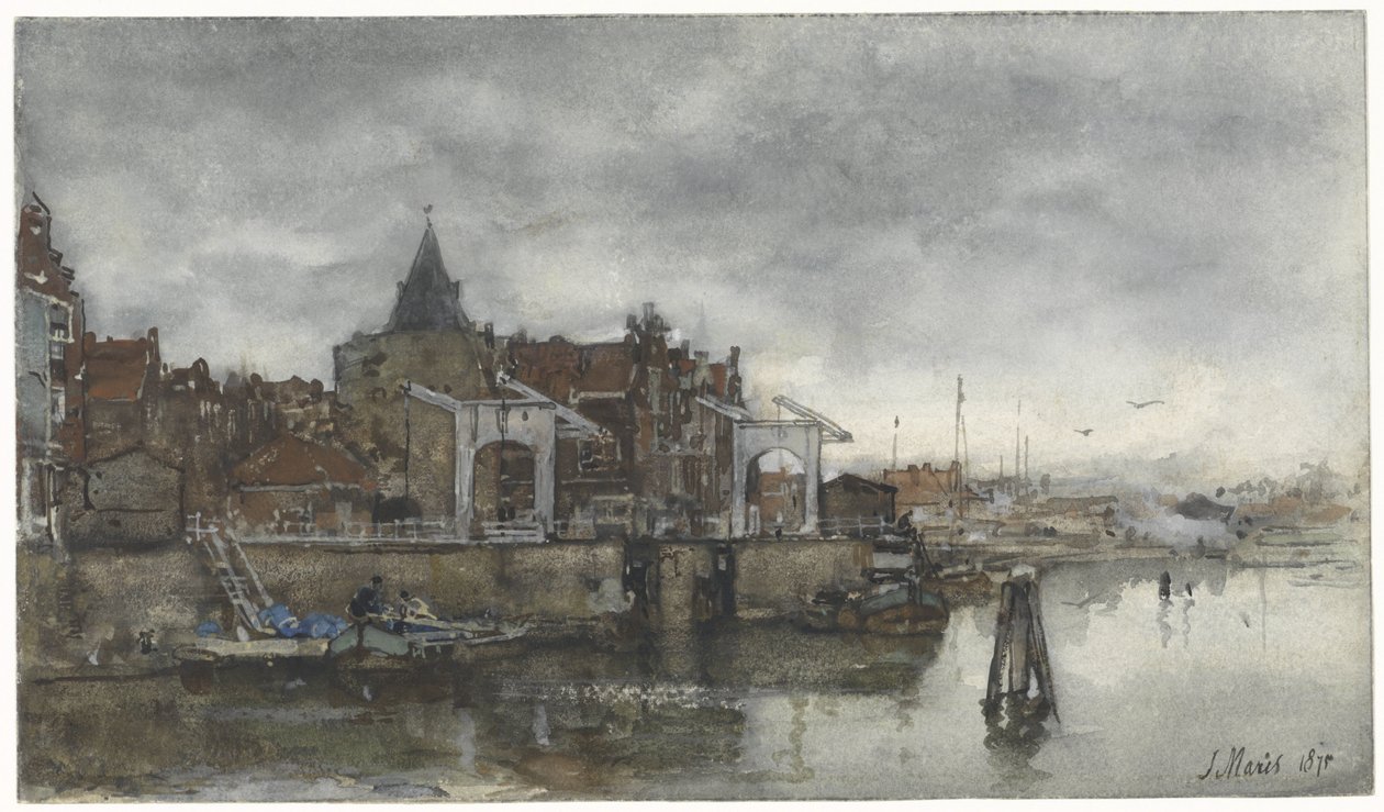 Det ydre med Schreierstoren i Amsterdam af Jacob Maris