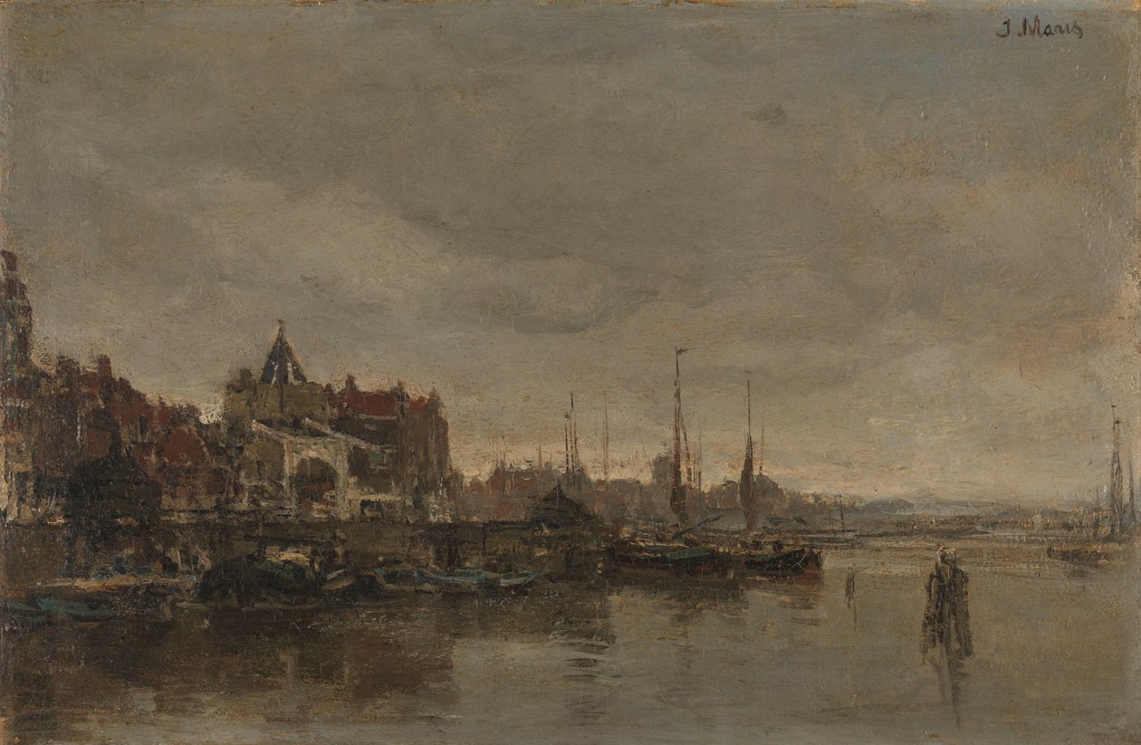 Schreierstoren med broen over Gelderse Kade i Amsterdam af Jacob Maris