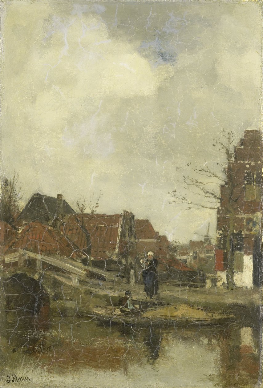 Gammelt kvarter ved vandet af Jacob Maris