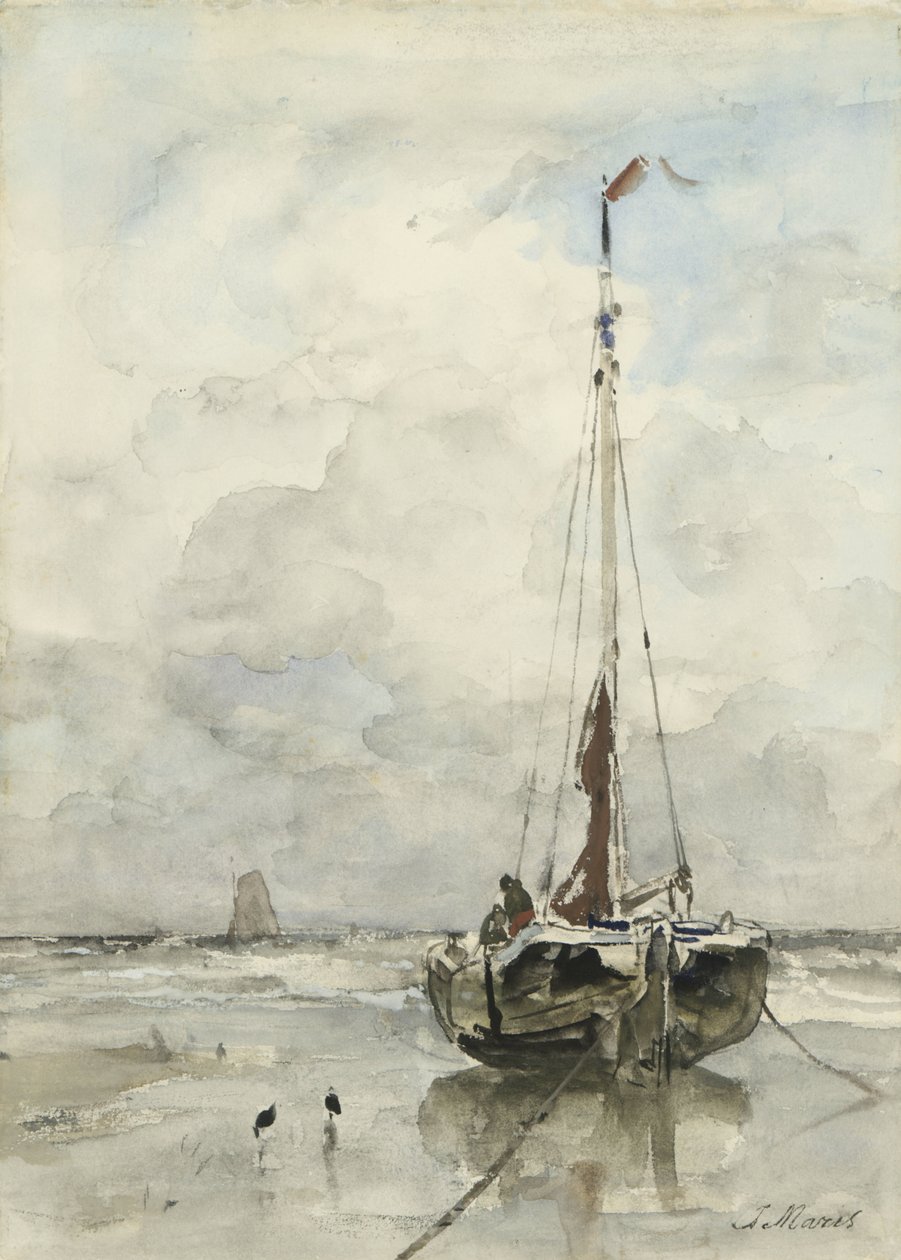 Fiskerens finger på stranden af Jacob Maris