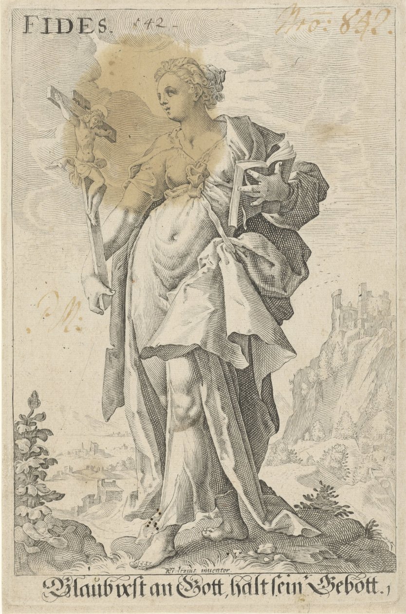 Geloof (Fides) Fides (titel på objekt) af Jacob Matham (attributed to)