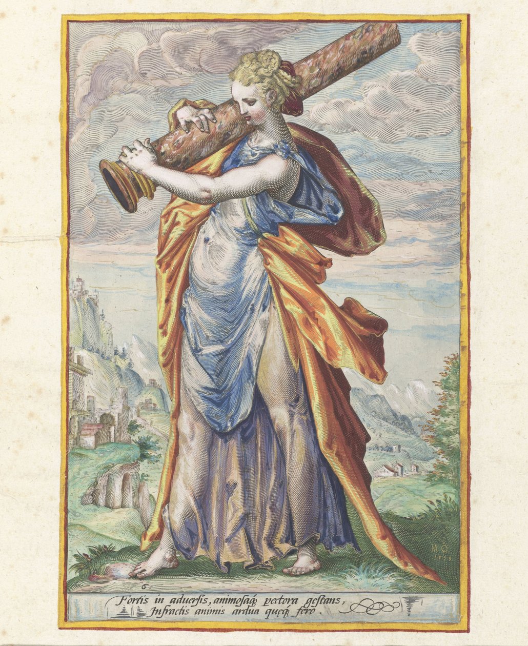 Styrke (Fortitudo) Dyderne (serietitel) af Jacob Matham (attributed to)