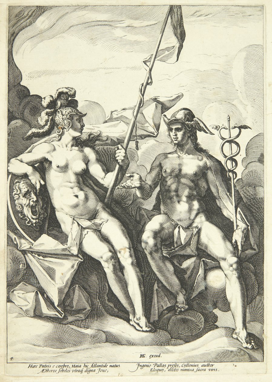 Alliancen mellem Athene og Merkur (Hermathena) af Jacob Matham