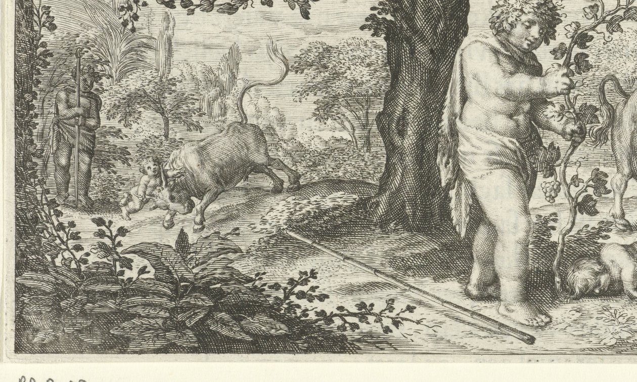 Bacchus og Ampelus af Jacob Matham
