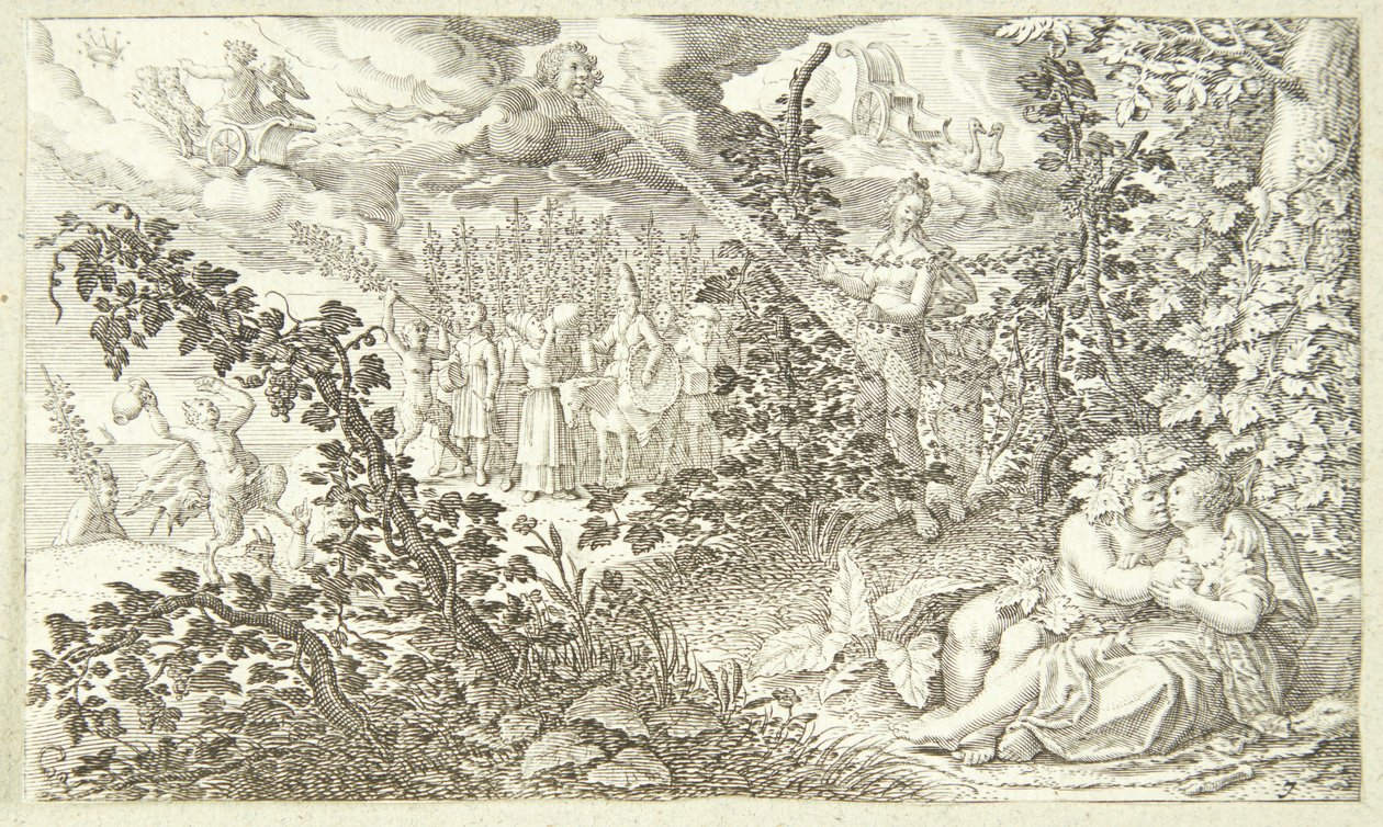 Bacchus og Ariadne af Jacob Matham