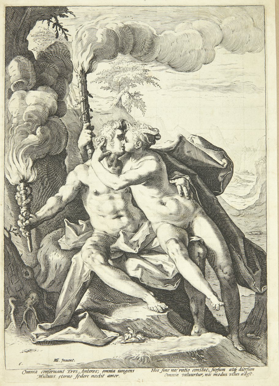 Eros og Anteros af Jacob Matham