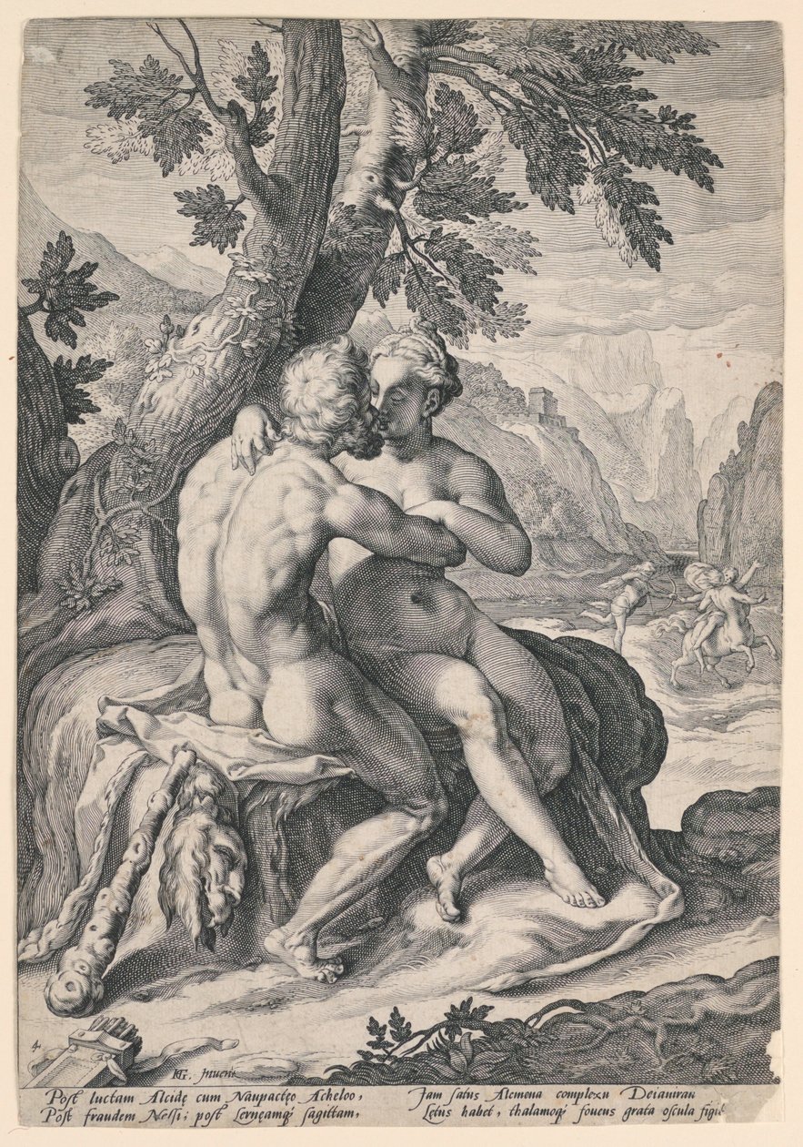 Hercules og Dejanira, fra en serie af gudernes kærlighed af Jacob Matham