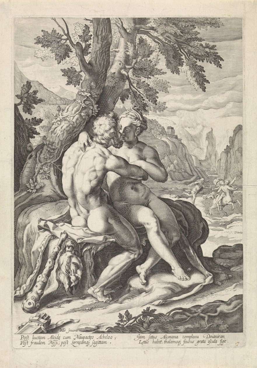 Hercules i Deianira af Jacob Matham