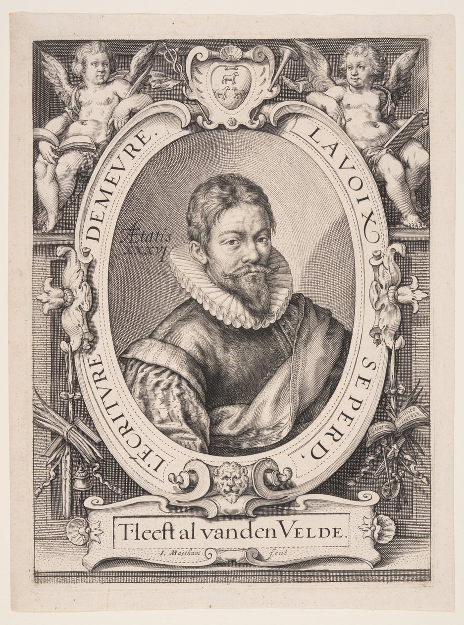 Jan van de Velde den ældre, kalligraf i Haarlem af Jacob Matham