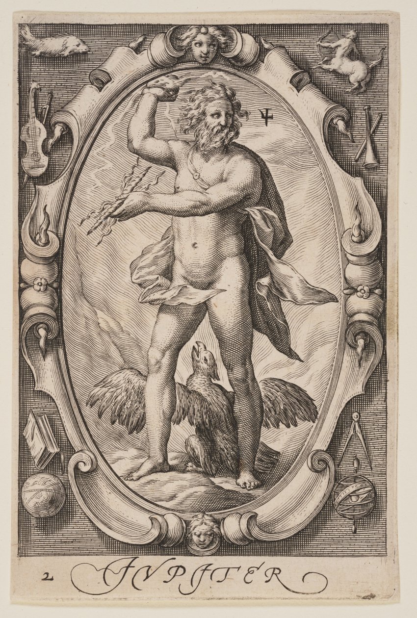 Jupiter, fra De syv planeter af Jacob Matham