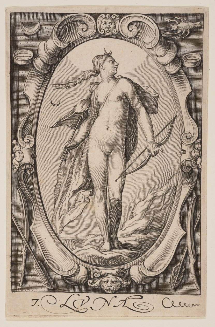 Luna, fra De syv planeter af Jacob Matham