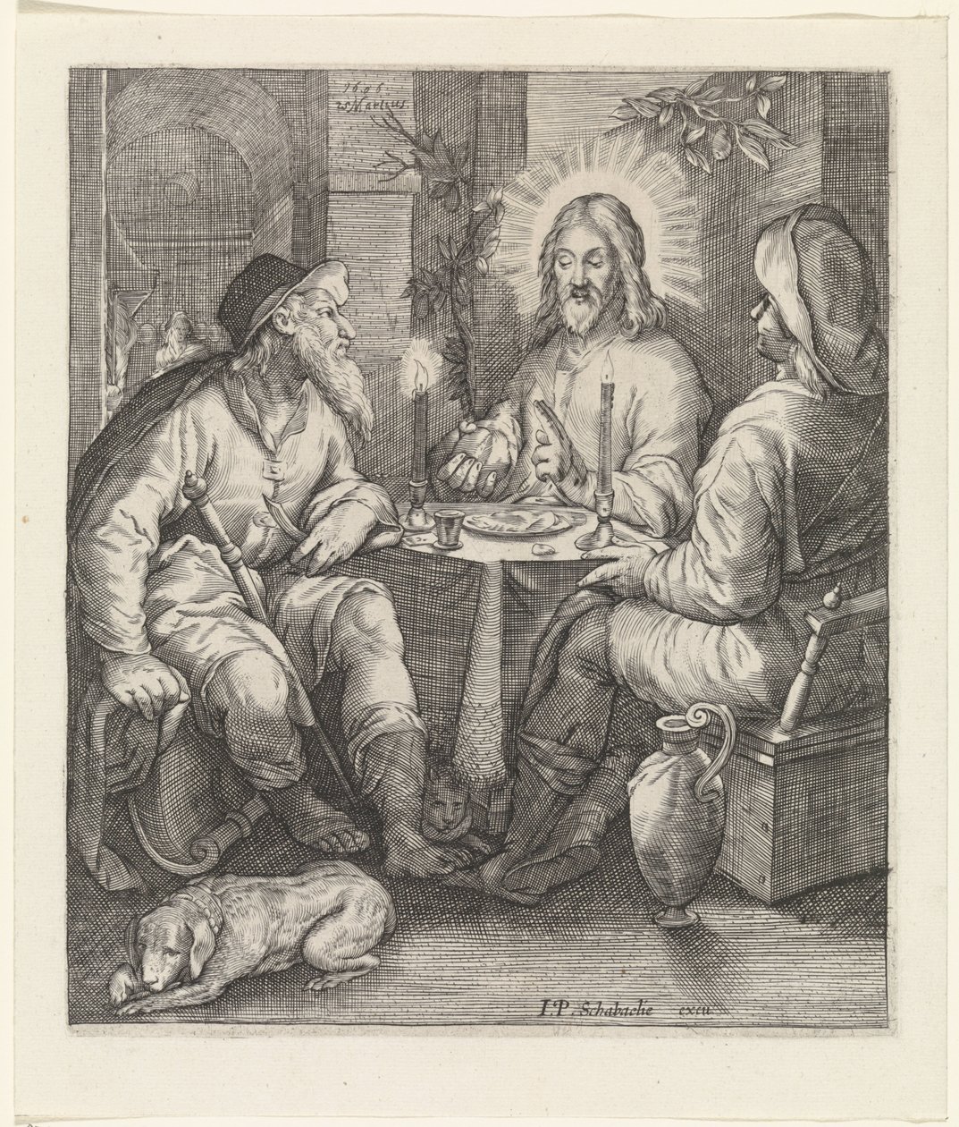 Måltid i Emmaus af Jacob Matham
