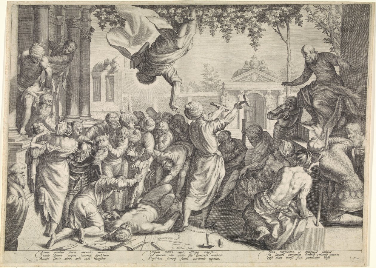 Marcus redder en slave fra hans tortur af Jacob Matham