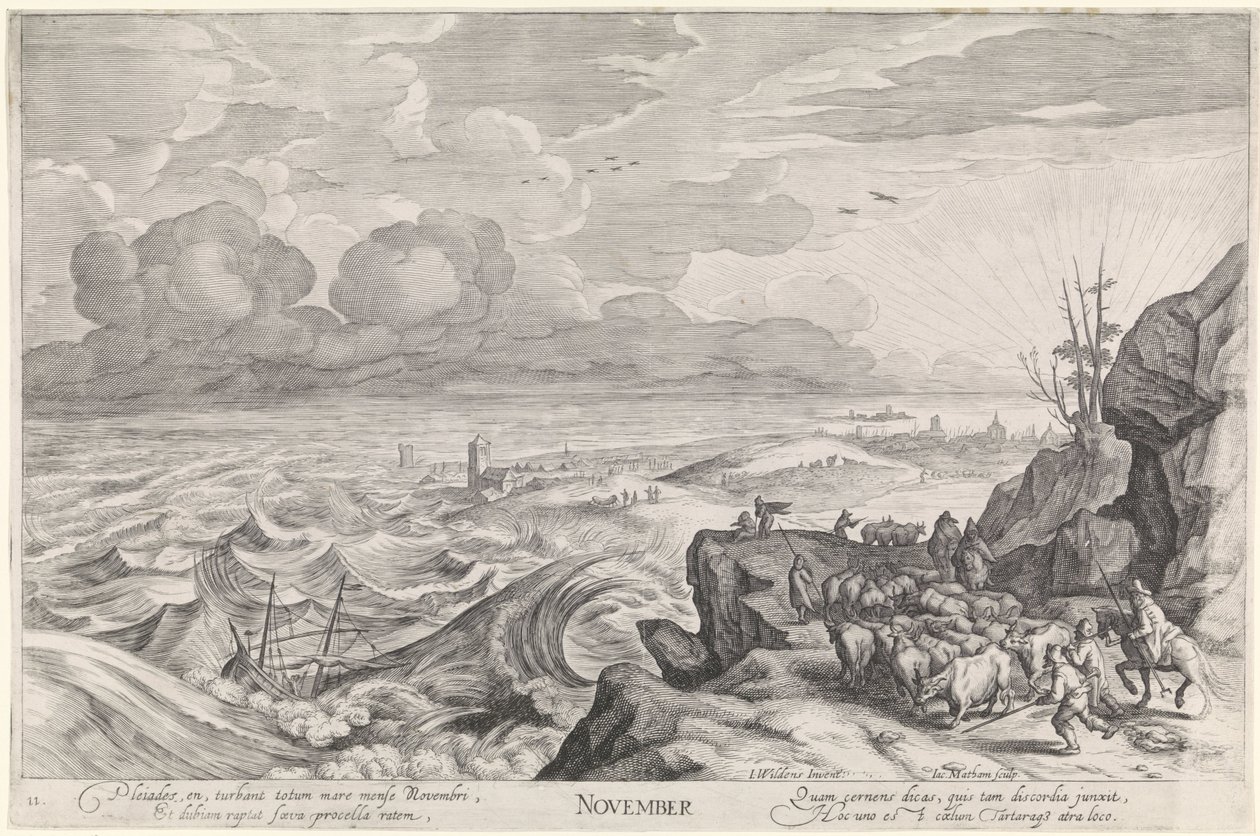 november (titel på objekt) De tolv måneder (serietitel) af Jacob Matham