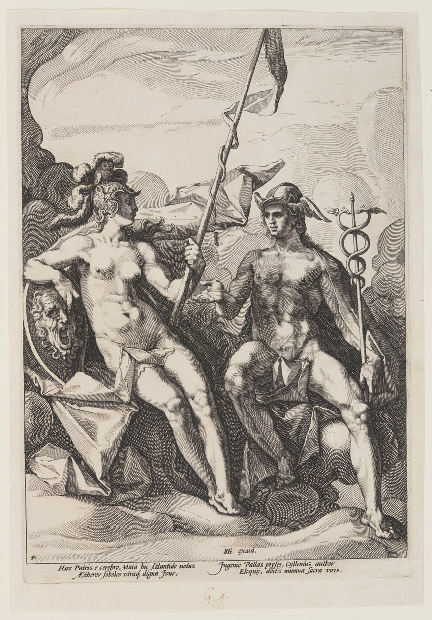 Pallas Athena og Merkur af Jacob Matham