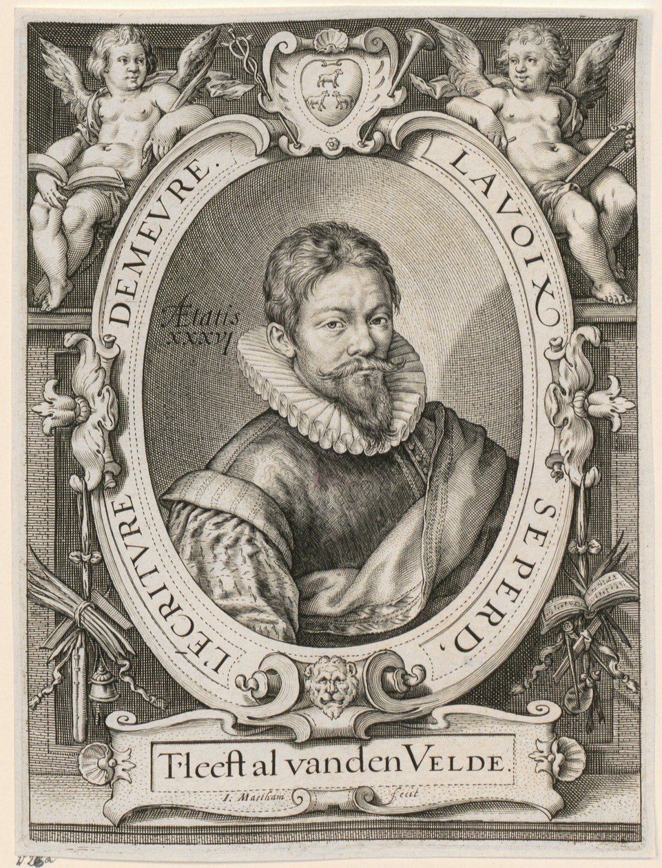 Portræt af Jan van de Velde den Ældre af Jacob Matham