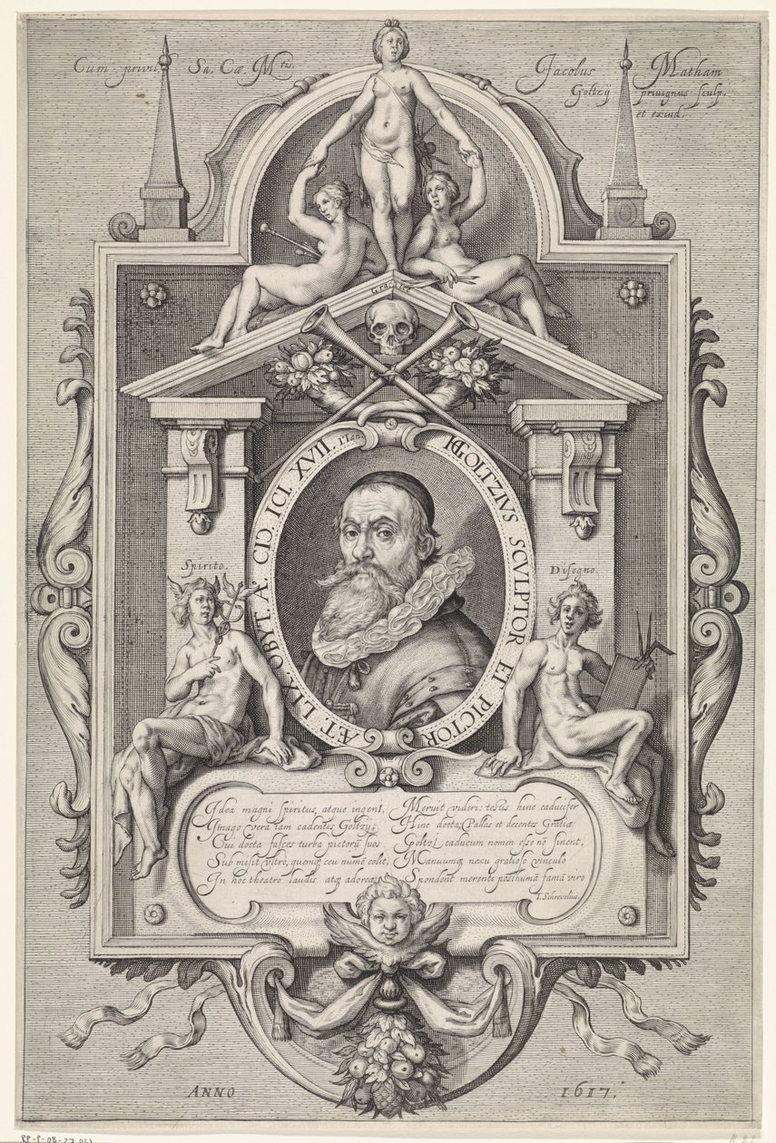 Portræt af Hendrick Goltzius af Jacob Matham