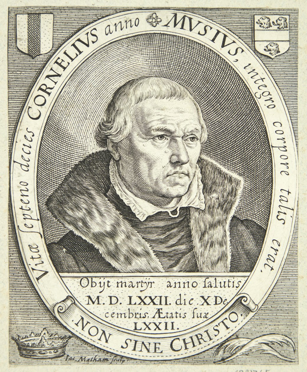 Portræt af Cornelis Musius af Jacob Matham