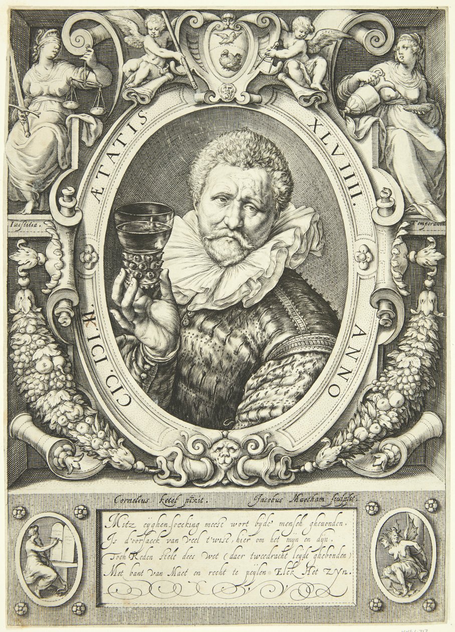 Portræt af Vincent Jacobsz. Coster af Jacob Matham