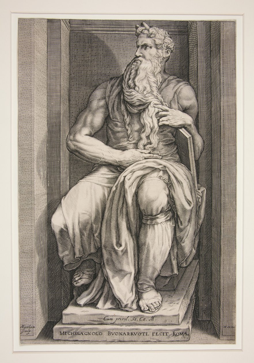 Statue af Moses fra Julius 2.s gravmæle af Jacob Matham