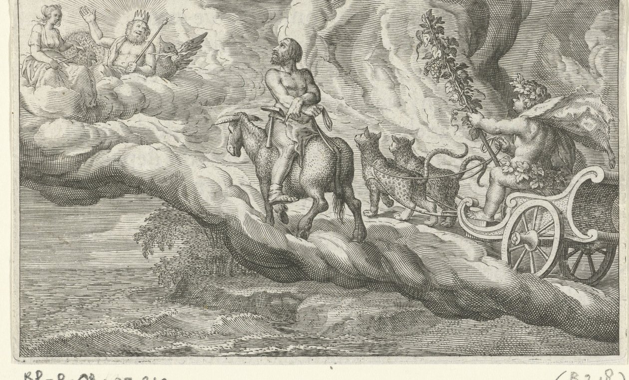 Terugkeer van Vulcan mødte Bacchus af Jacob Matham